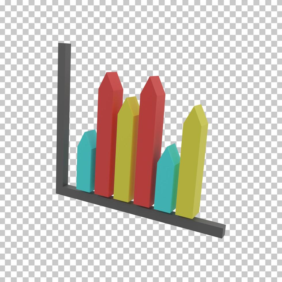 Chart 3D Illustration or Chart 3D Icon photo