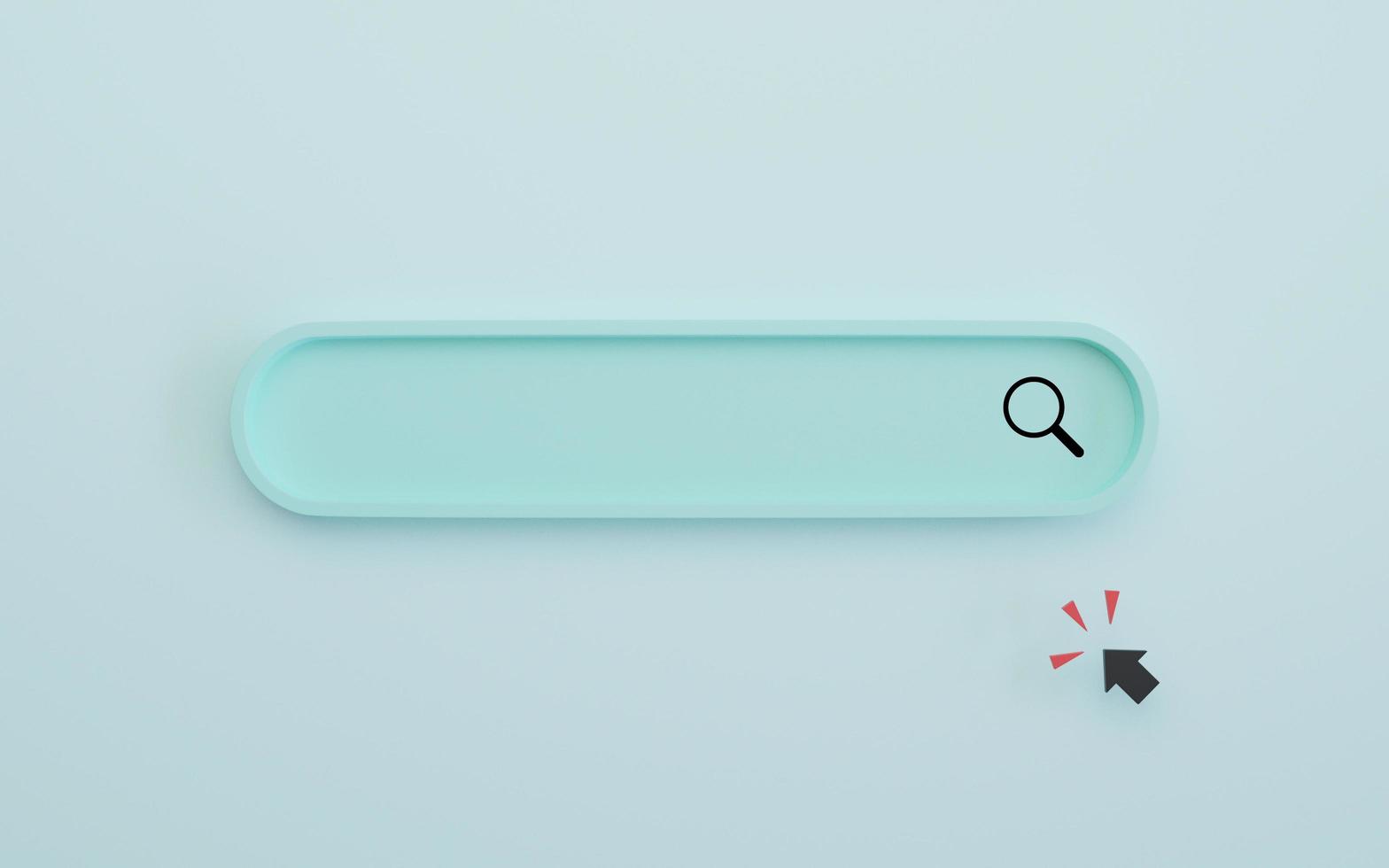 Minimal design search bar on blue background , Web search engine concept by 3D rendering. photo