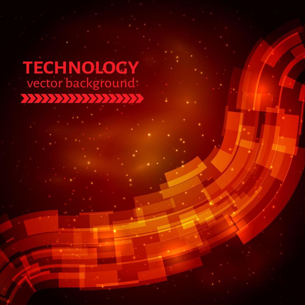 Red technology abstract background. Cosmic vector illustration. Easy to edit design template for your projects.