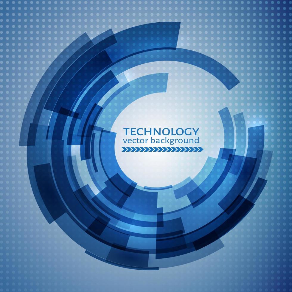 Blue abstract technology circle background. Easy to edit design template for your projects. Vector illustration.