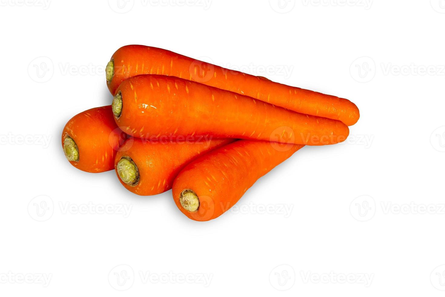 Fresh carrots isolated on white background with clipping path. photo