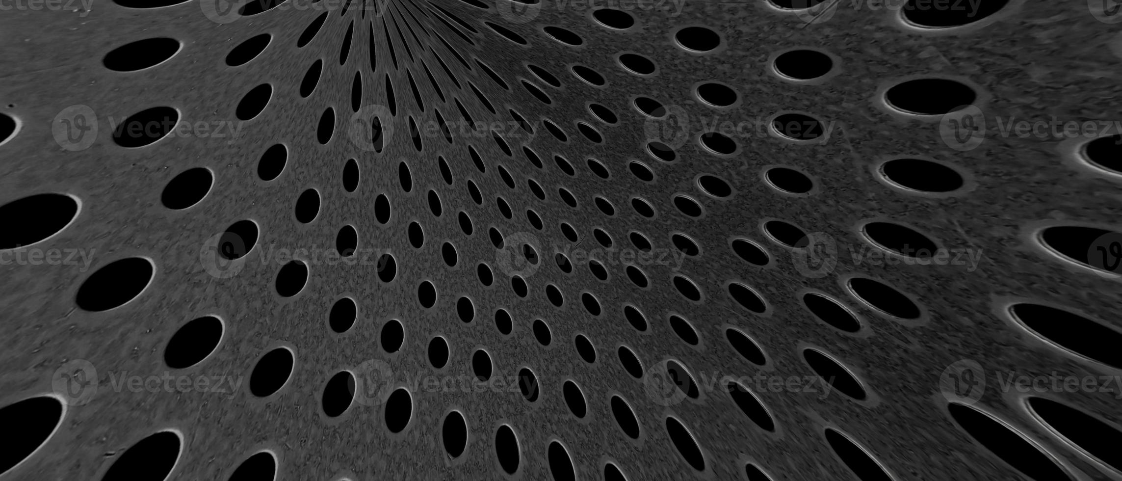 patrón de puntos sin costura de rejilla de metal negro. textura de fondo de patrón de malla circular foto