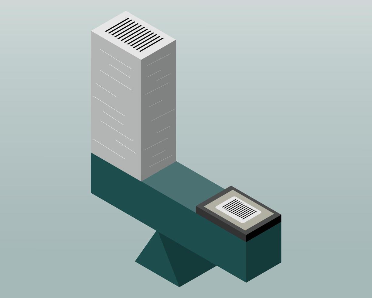 Paper-based and paperless work vector