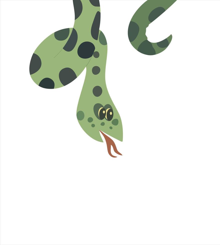 Head and tail. Cute snake on white background. Isolated template design. Vector illustration.