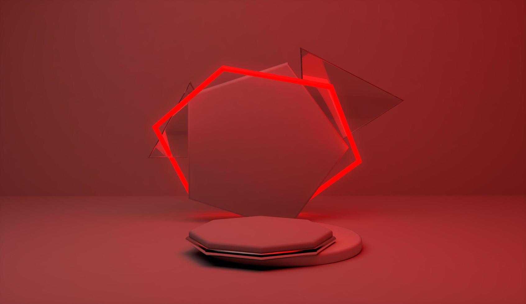 Abstract 3D Podium for product presentation with background photo