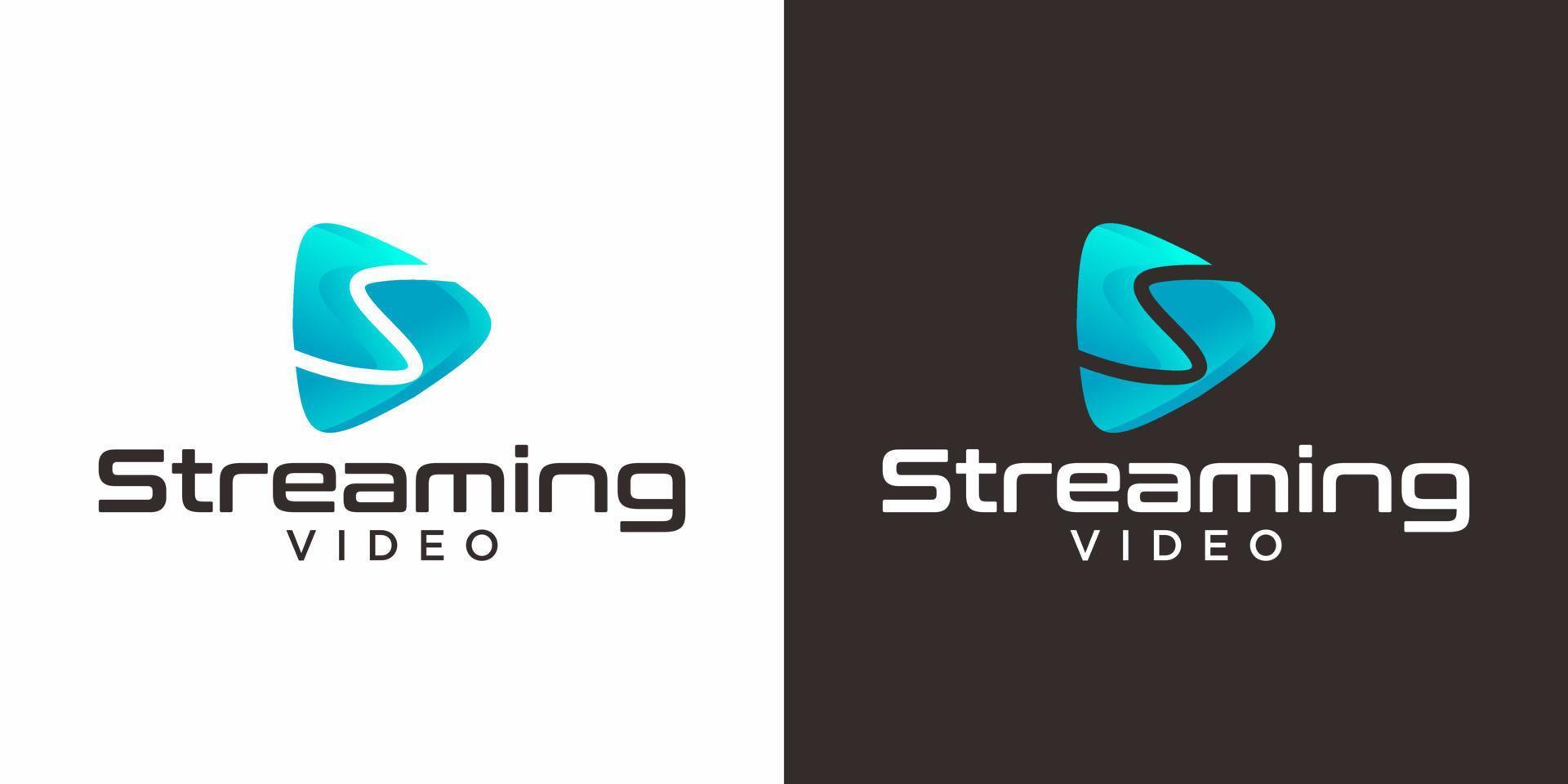 Letter S monogram video streaming logo design. vector