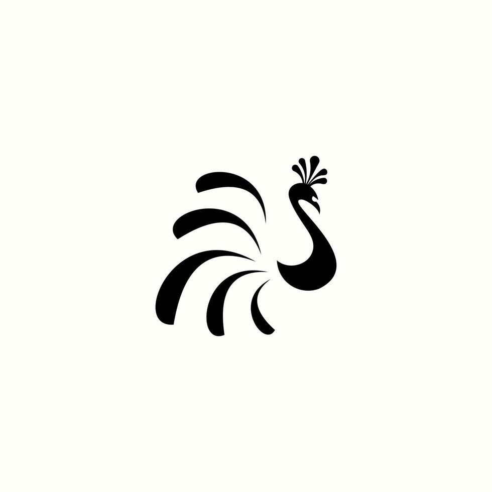 ilustración de icono de vector de logotipo de pavo real