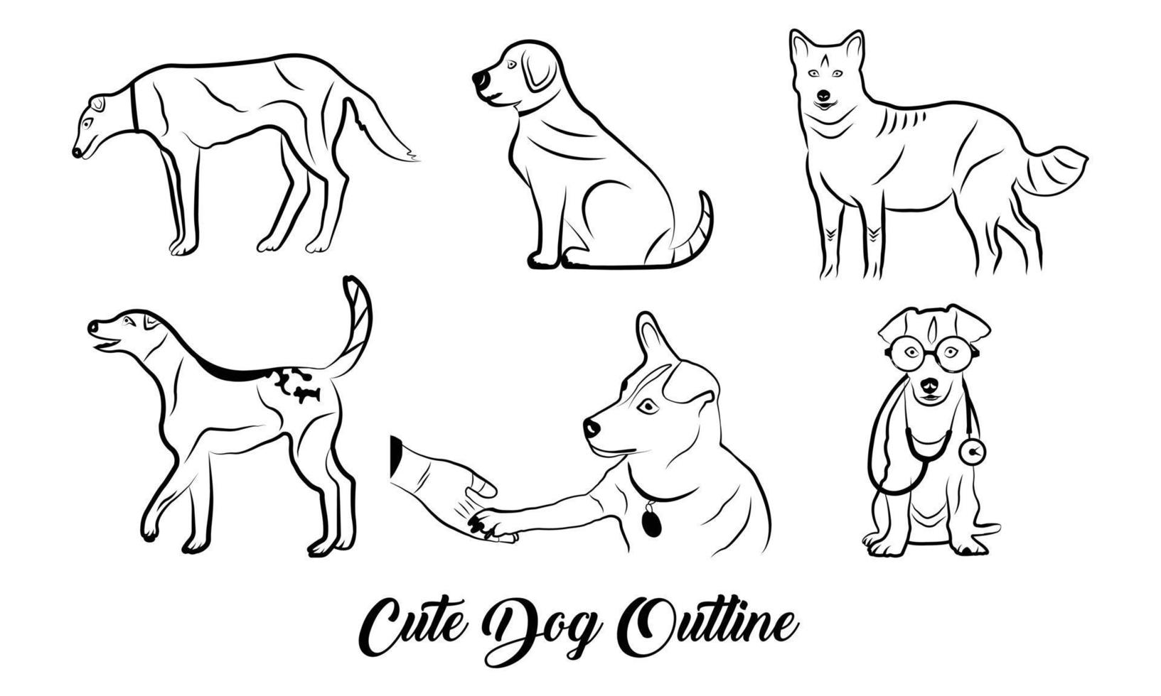 Dog outline icon. Pet vector illustration. Canine symbol isolated.