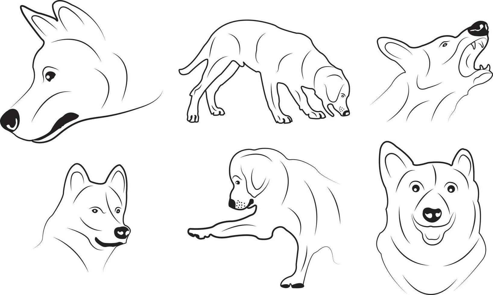 icono de contorno de perro. ilustración vectorial de mascotas. símbolo canino aislado. vector