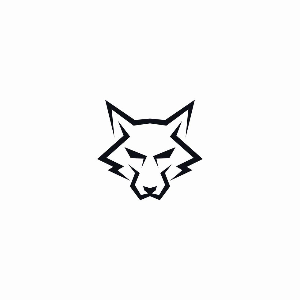 ilustración de icono de vector de logotipo de cabeza de lobo