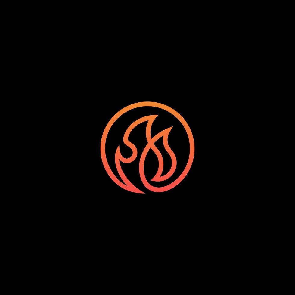 ilustración de línea de icono de vector de logotipo de llama