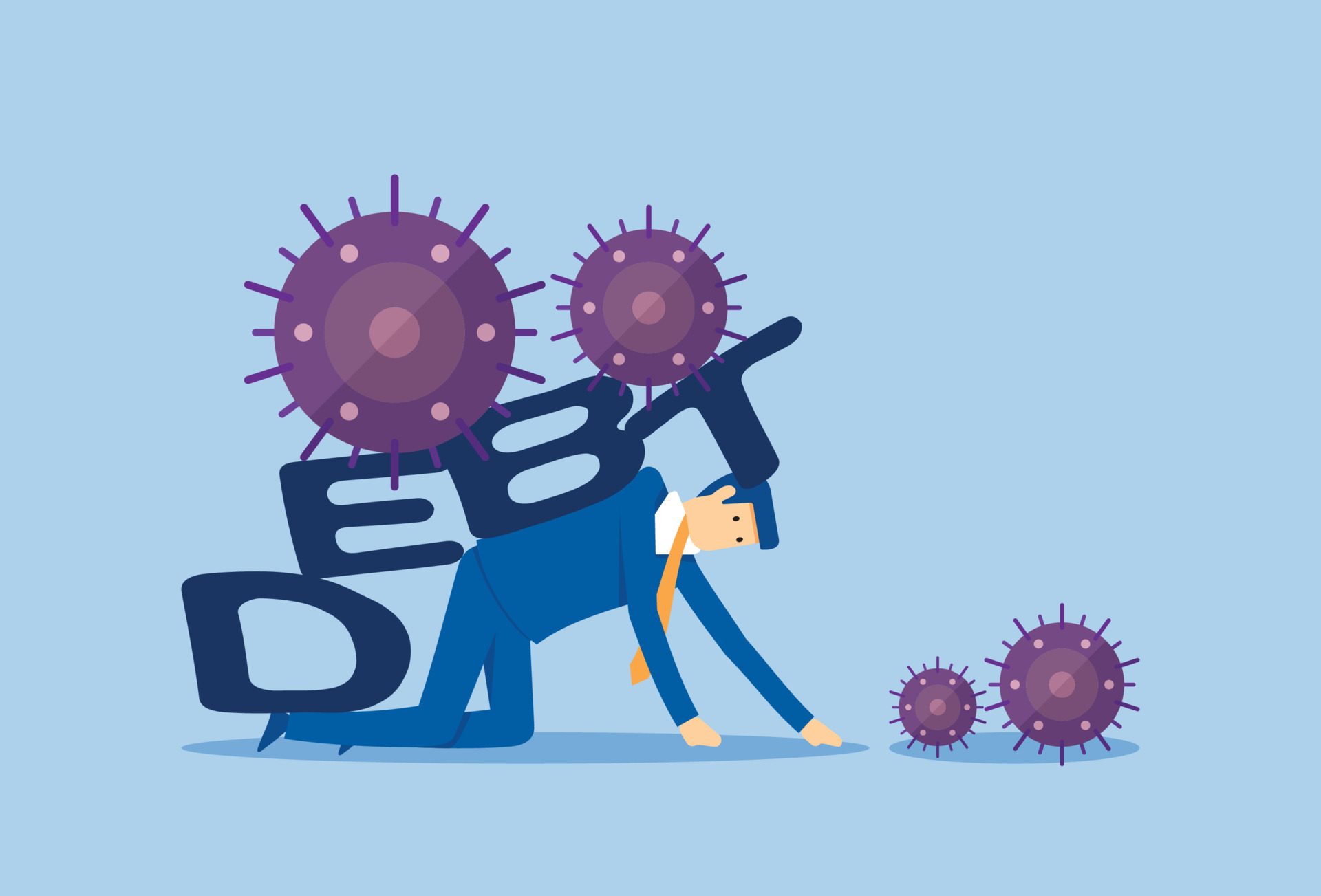 Accumulated debt in the coronavirus situation 6641180 Vector Art at Vecteezy