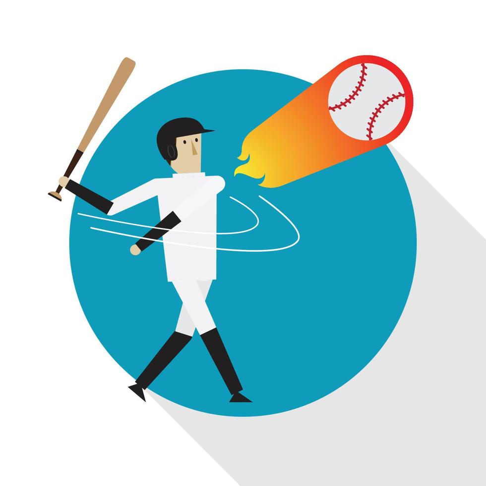 Baseball player hitting a home run vector