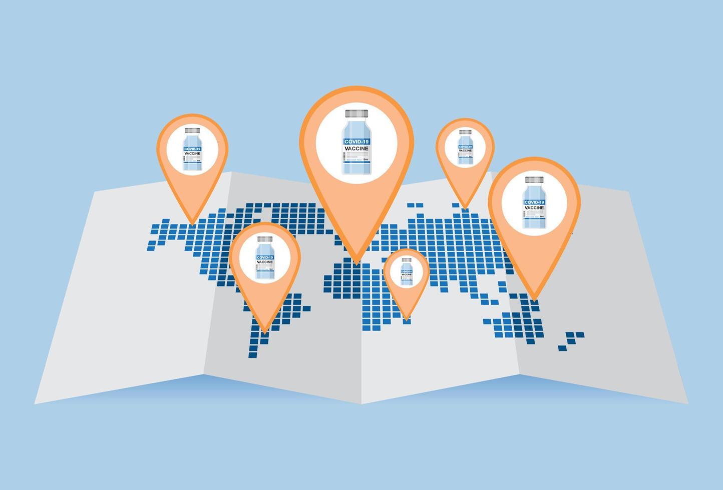 Vaccination has spread all over the world vector