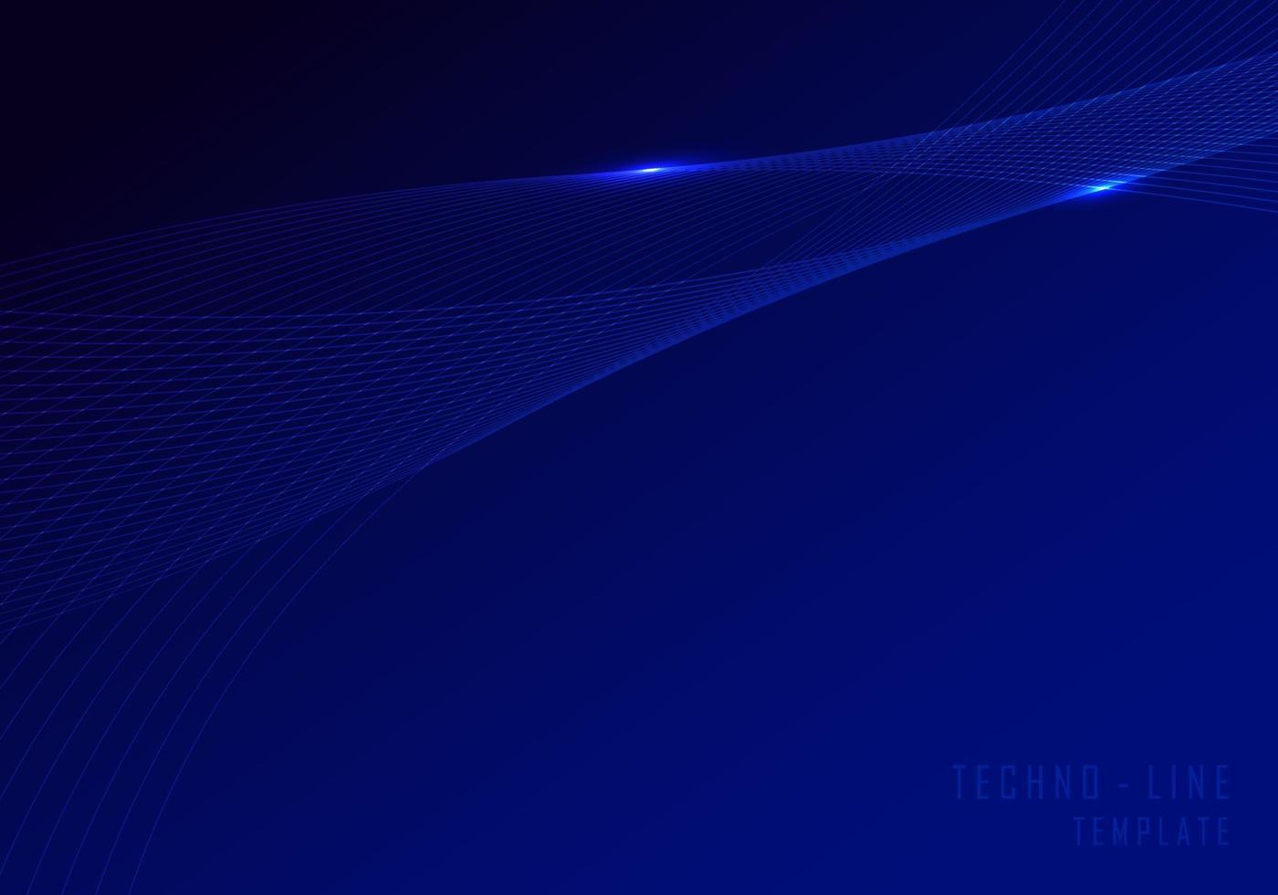 Abstract gradient blue lines futuristic of technology template. Well organized object with glitters background. Illustration vector