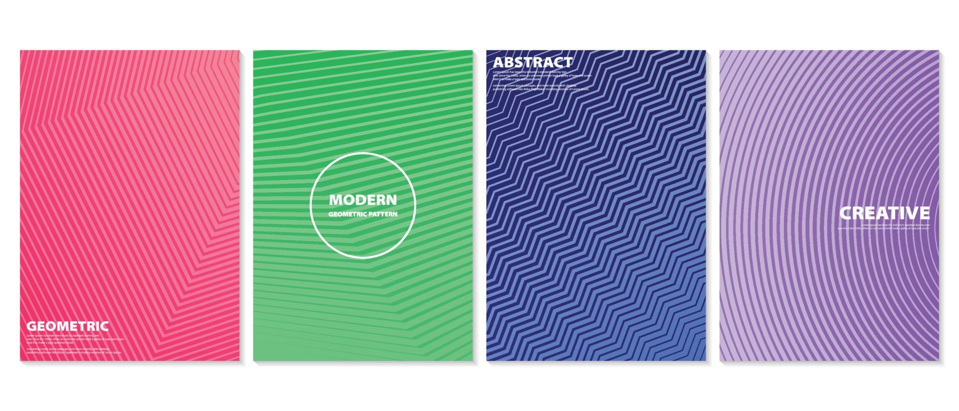 Abstract colorful minimal covers pattern design set. Halftone in gradiention a4 template book. illustration vector