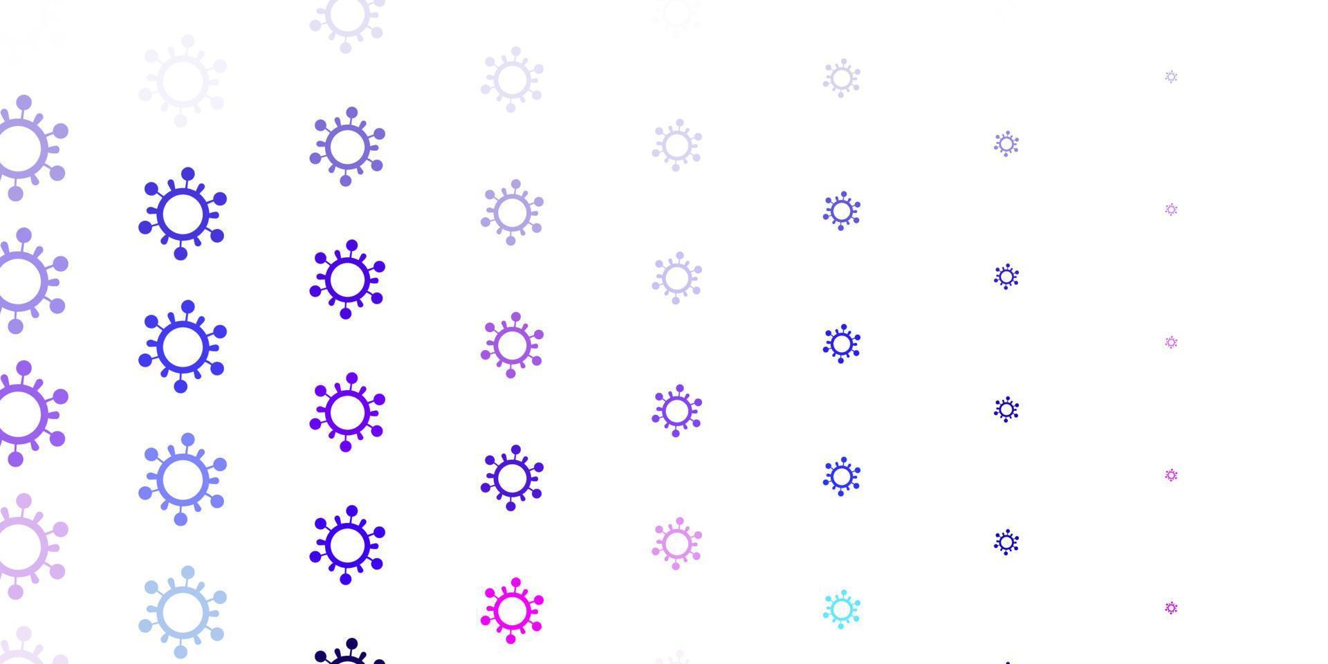 Light Pink, Blue vector background with covid-19 symbols.