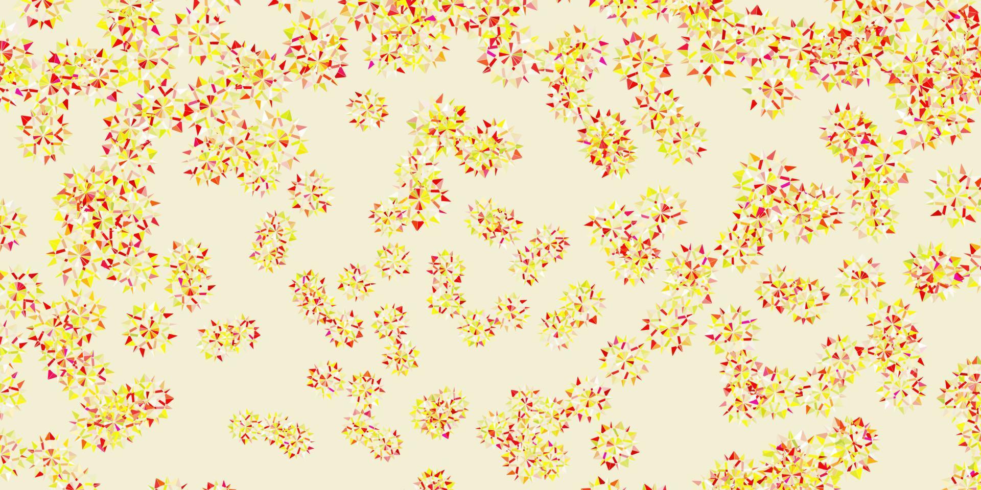 Light green, yellow vector template with ice snowflakes.