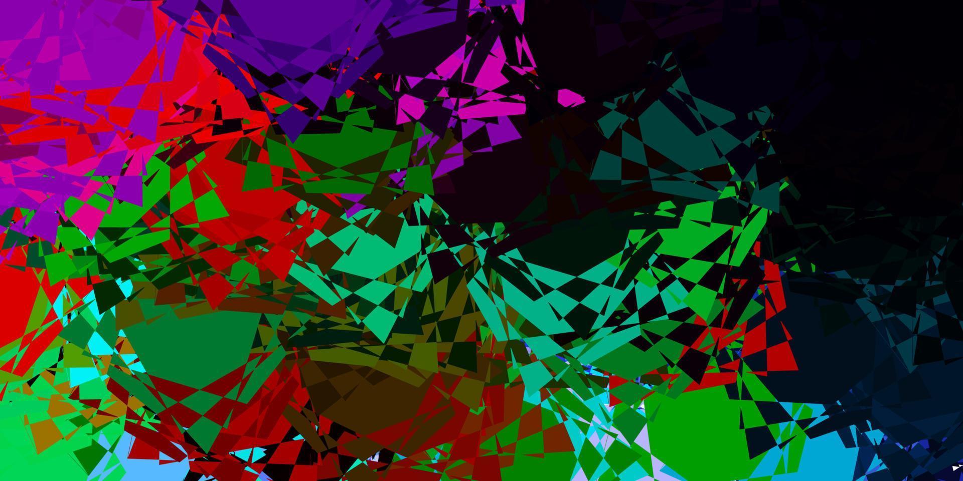 textura de vector multicolor oscuro con triángulos al azar.