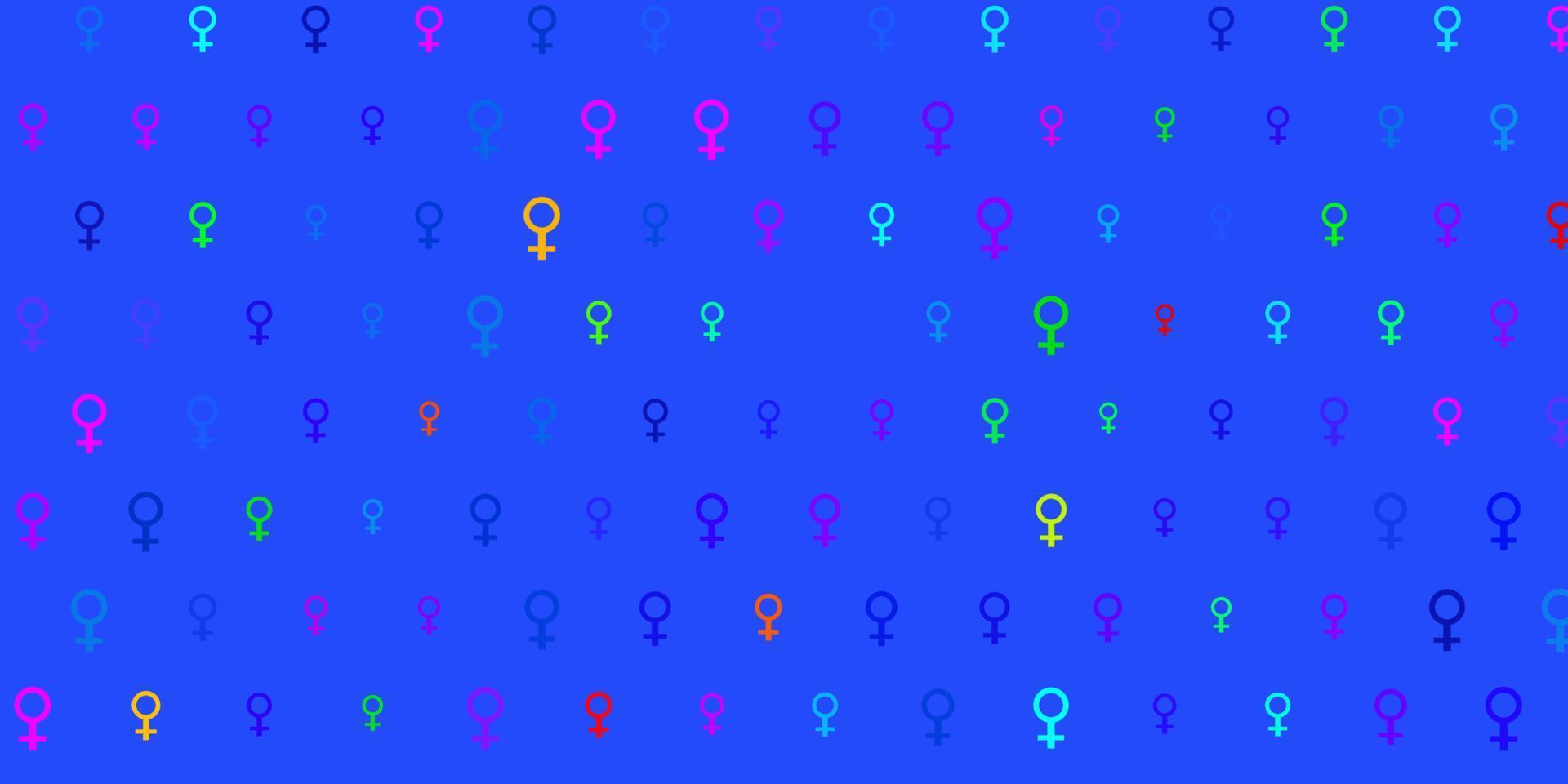 patrón de vector multicolor claro con elementos de feminismo.