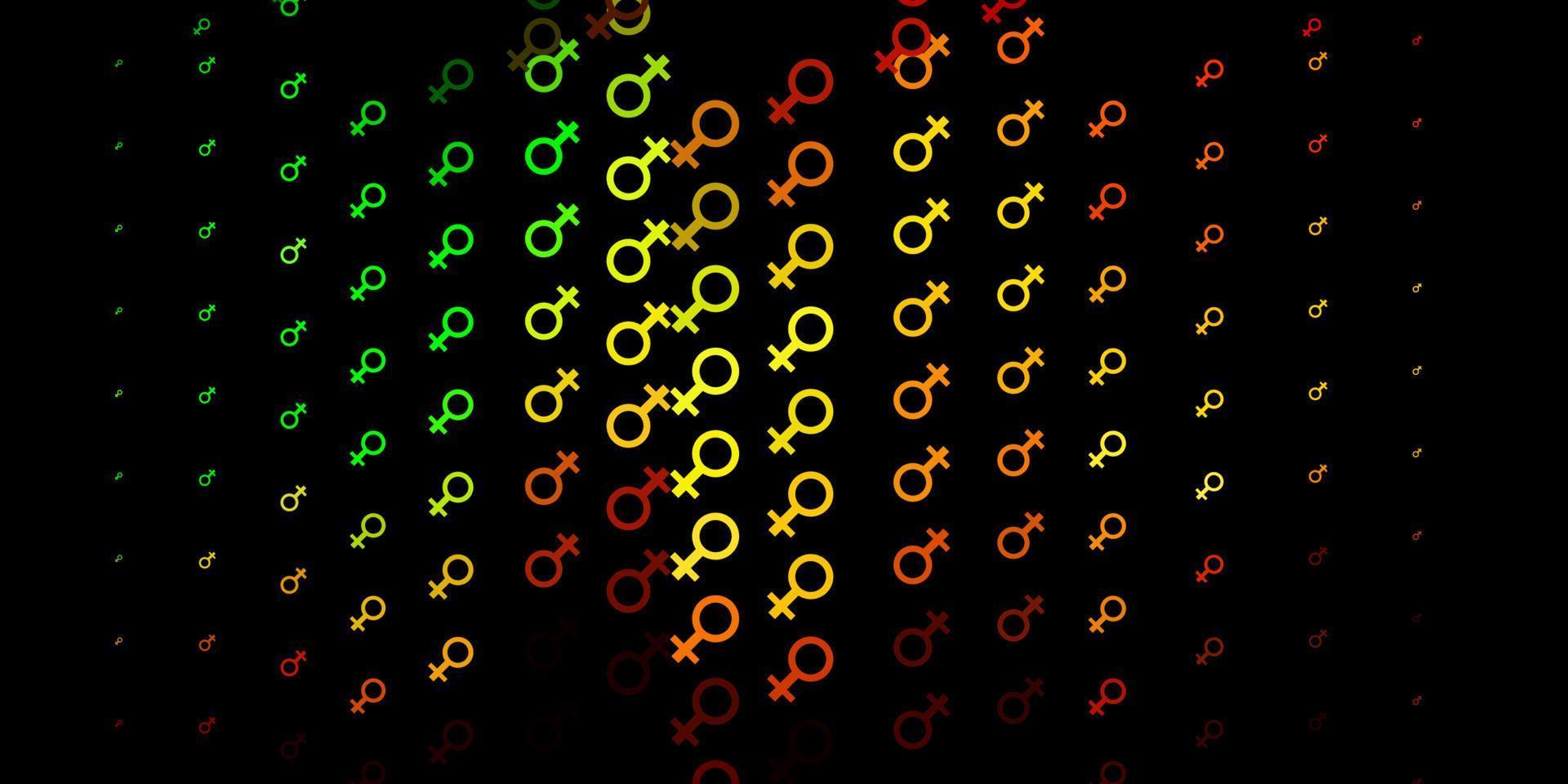 plantilla de vector verde oscuro, amarillo con signos de empresaria.