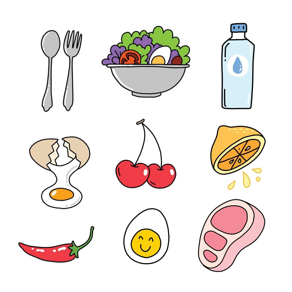 Food and drink drawing, vector
