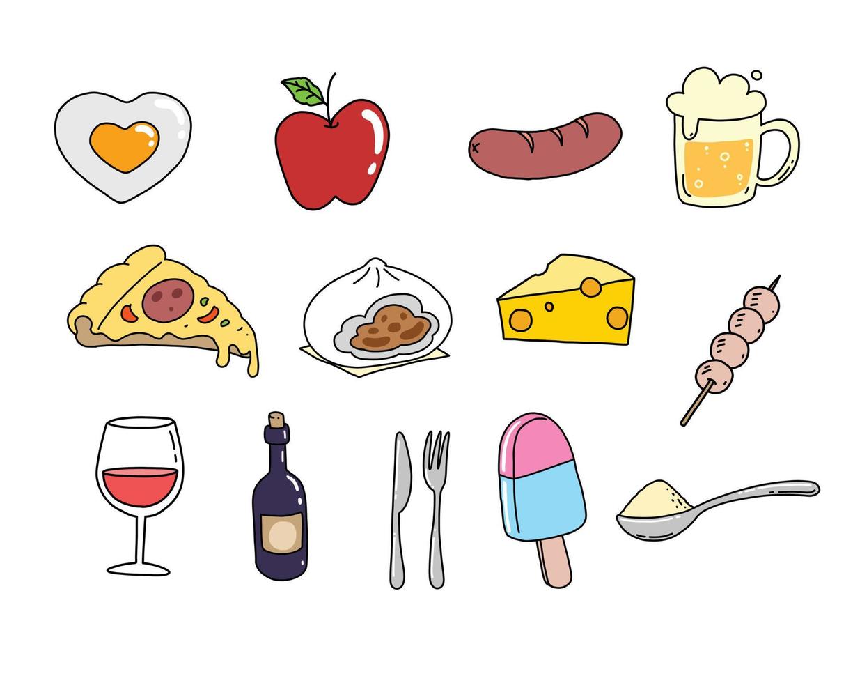 Food and drink drawing, vector
