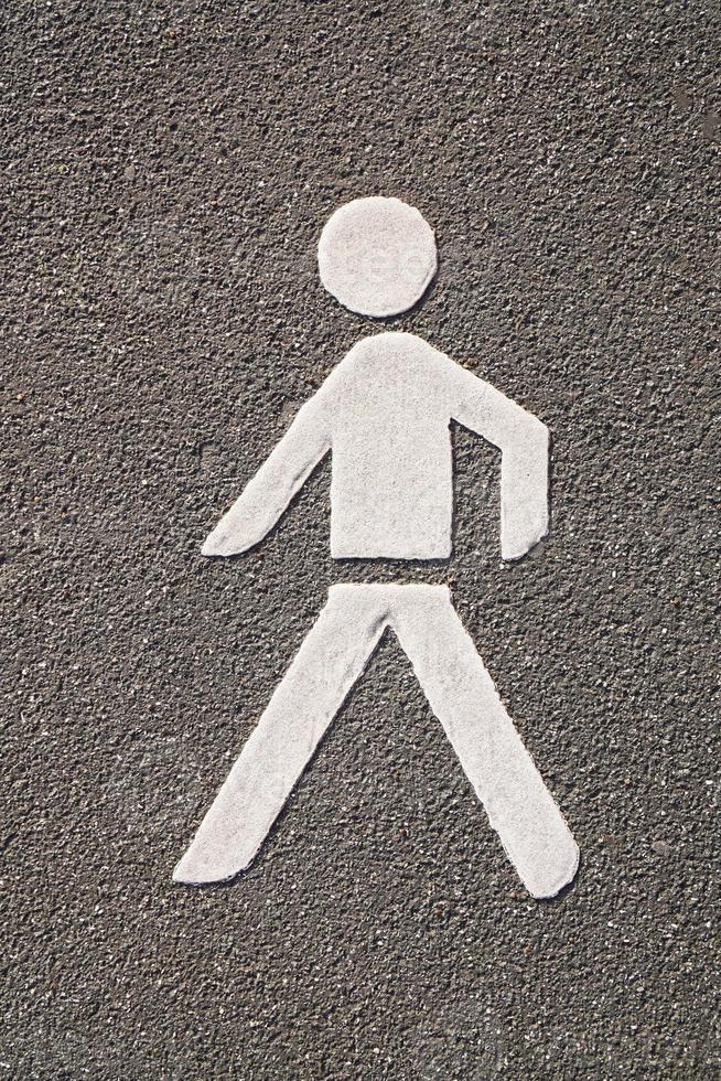 Pedestrian pictogram symbol road marking photo