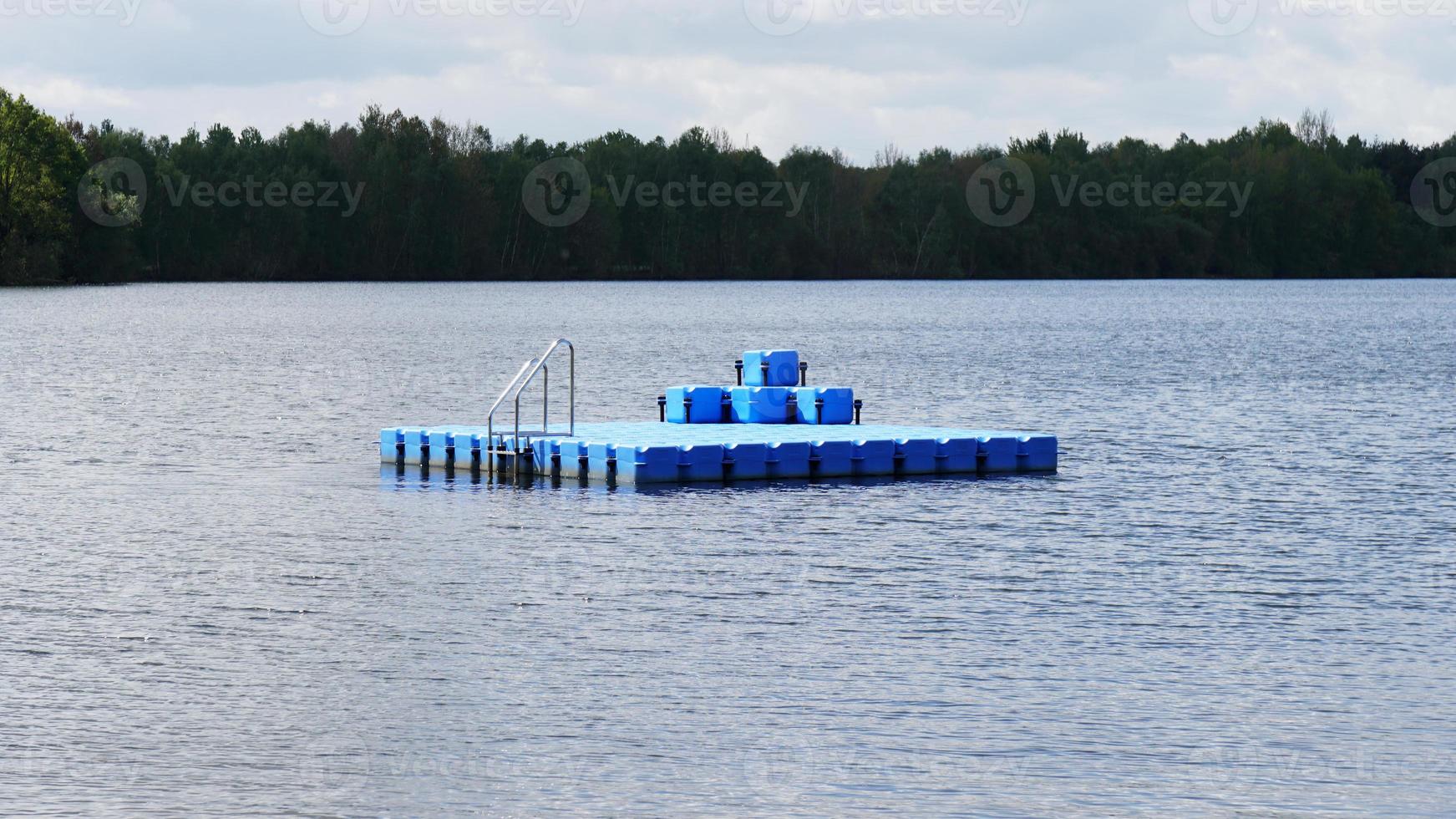 swim or swimming platform on bathing lake photo