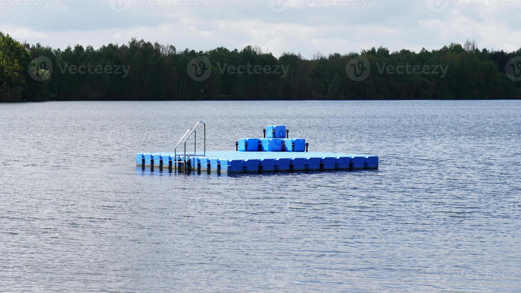 swim or swimming platform on bathing lake photo