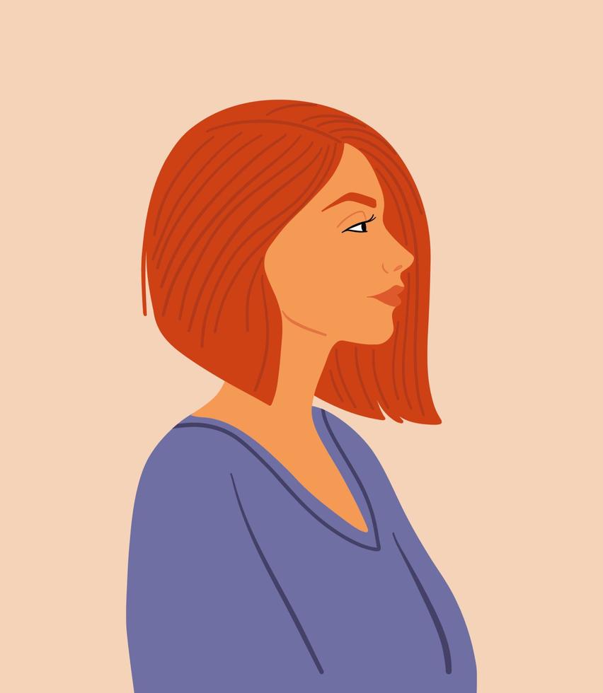 Vector portrait of girl. Beautiful woman.