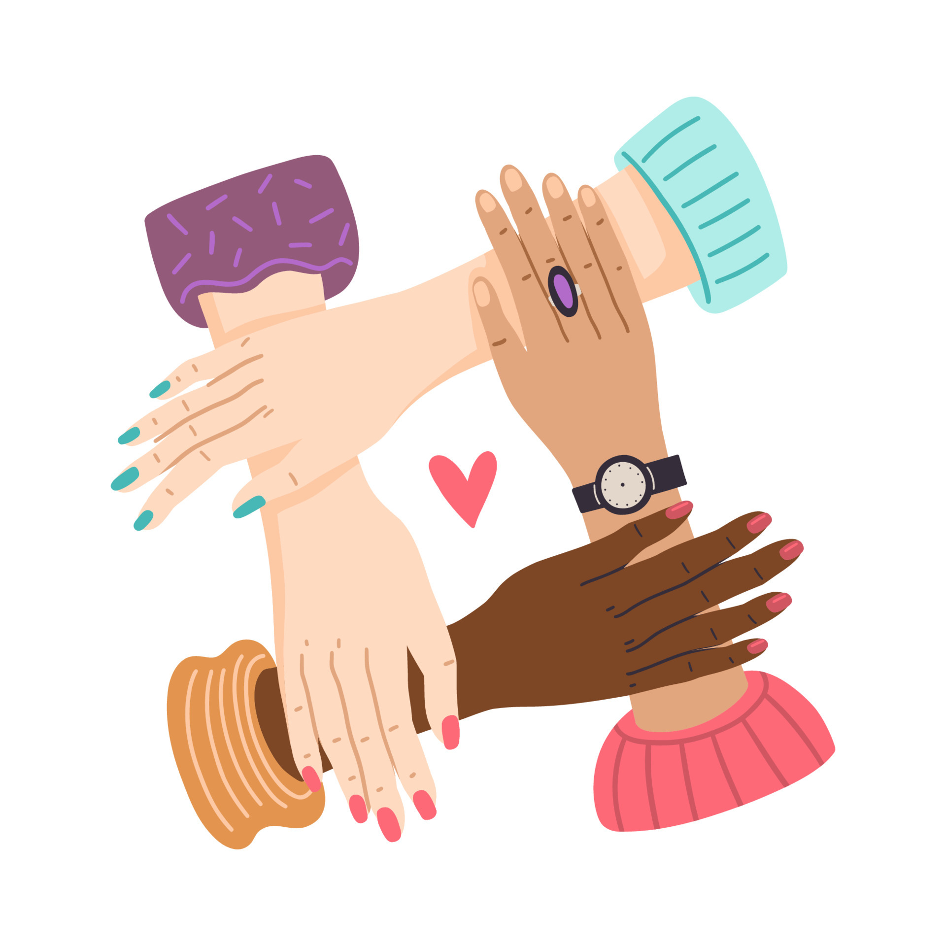 Hands holding together