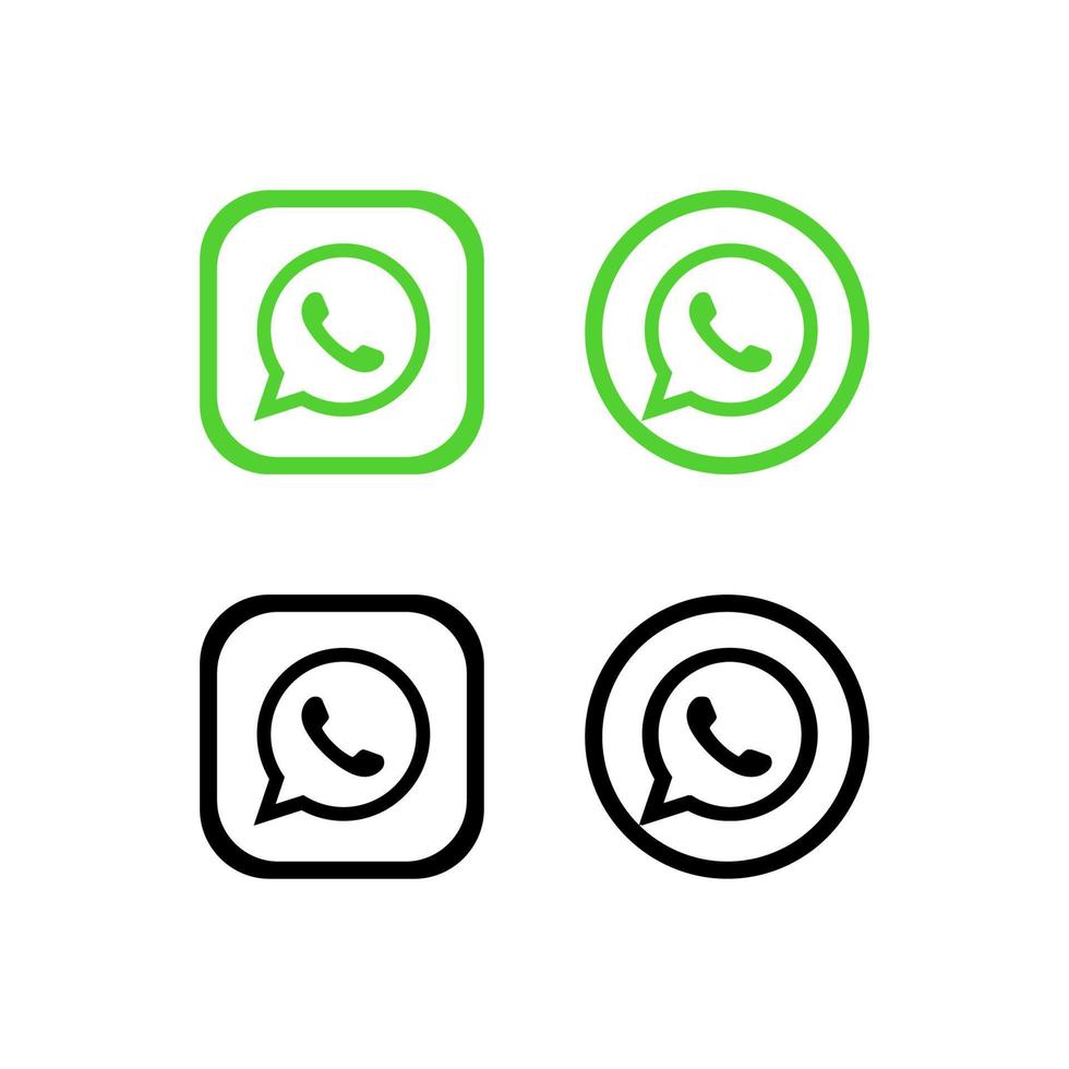 conjunto de iconos del logotipo de whatsapp. icono de whatsapp vector editorial libre