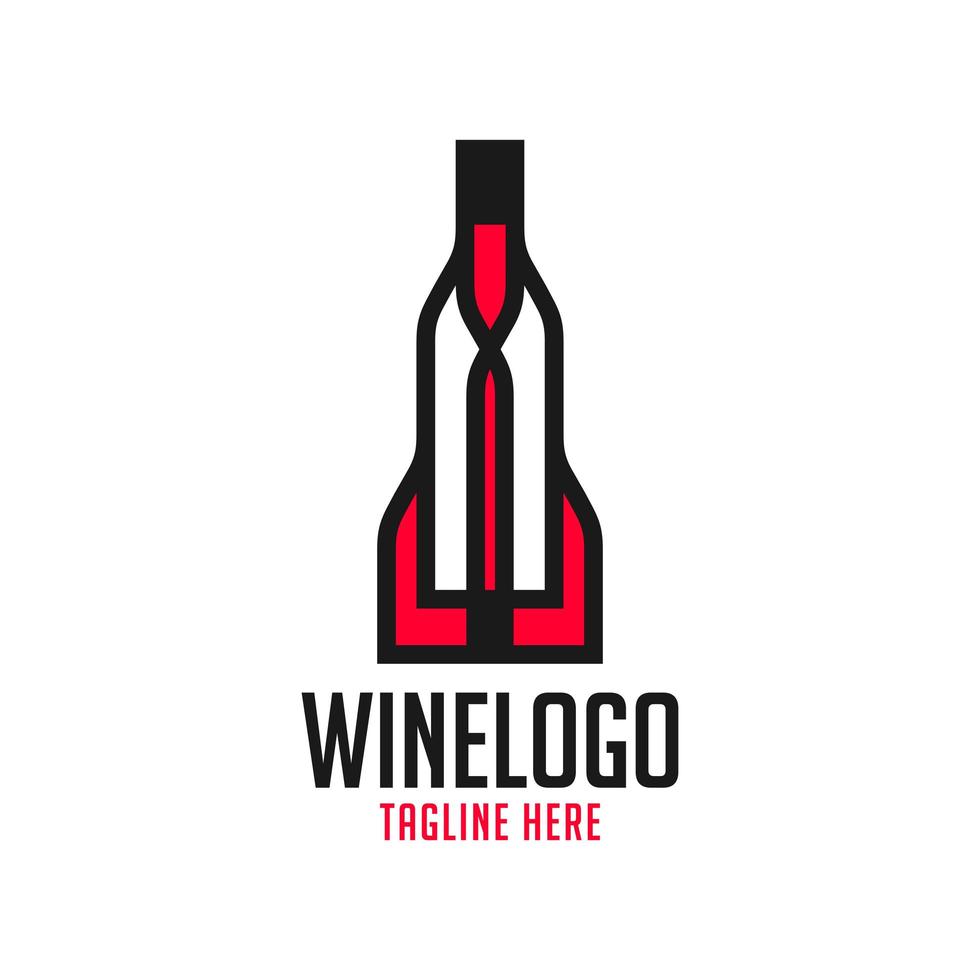 diseño de logotipo de ilustración de vino tinto vector