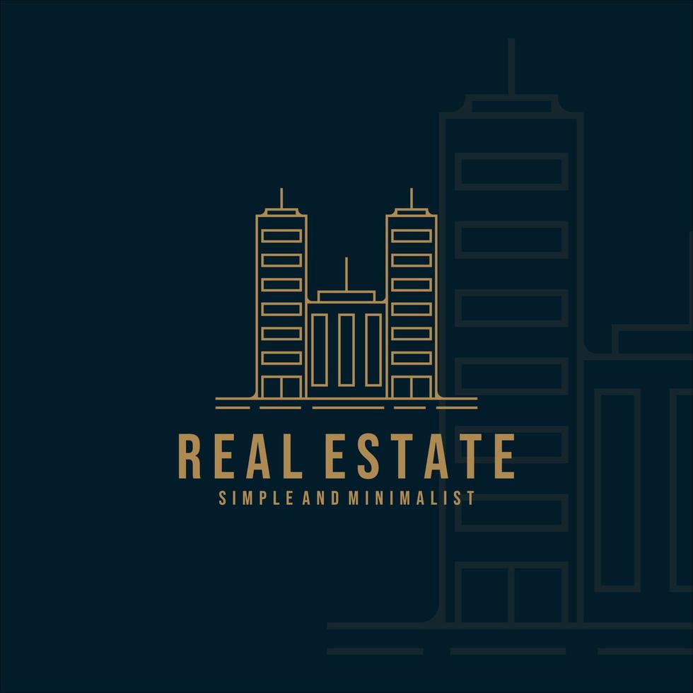 building and architecture logo line art illustration template design. real estate minimalist and simple logo for company and business icon label illustration concept design vector