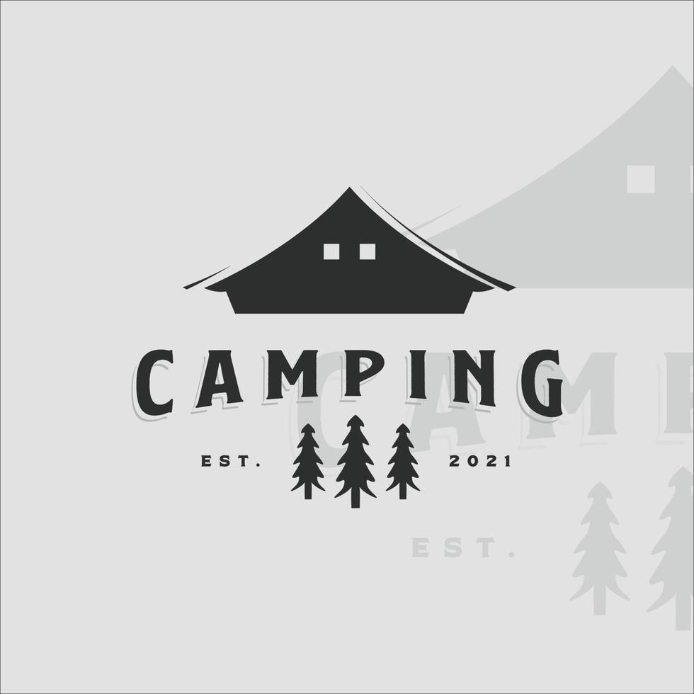 camping aventura logo vintage vector ilustración plantilla icono diseño. símbolo al aire libre para la compañía de viajes