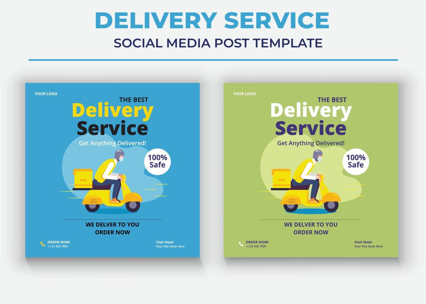 Delivery Service social media post and flyer vector