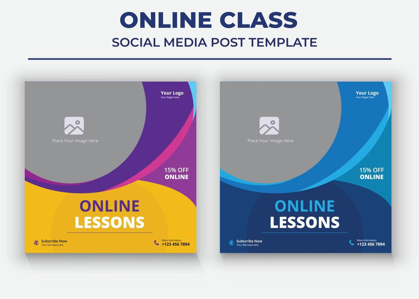 Online Business Class poster, Online Class social media post and flyer vector