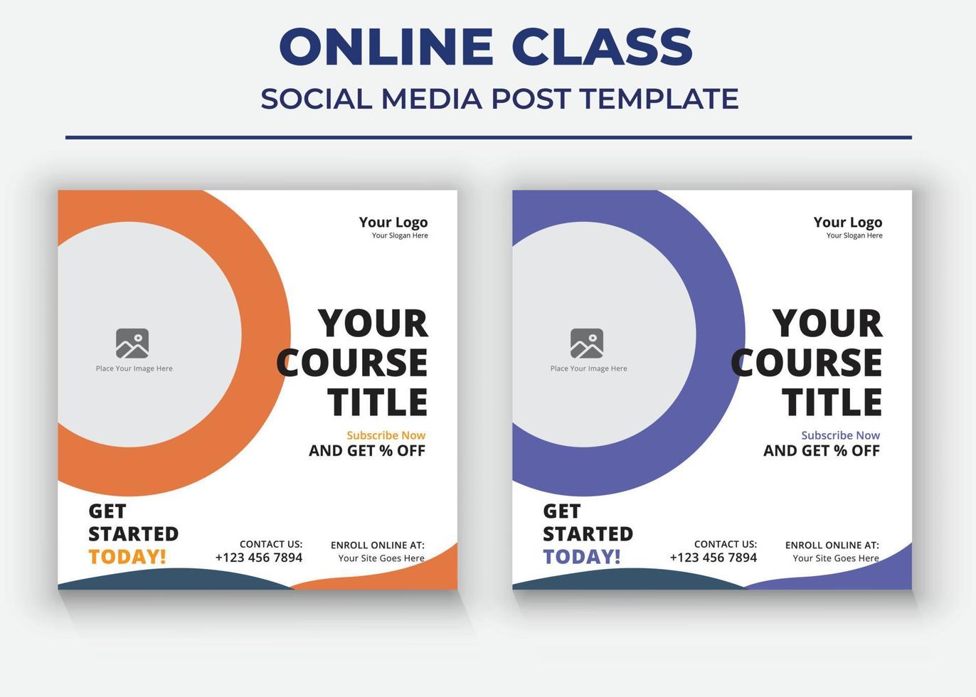 Online Business Class poster, Online Class social media post and flyer vector