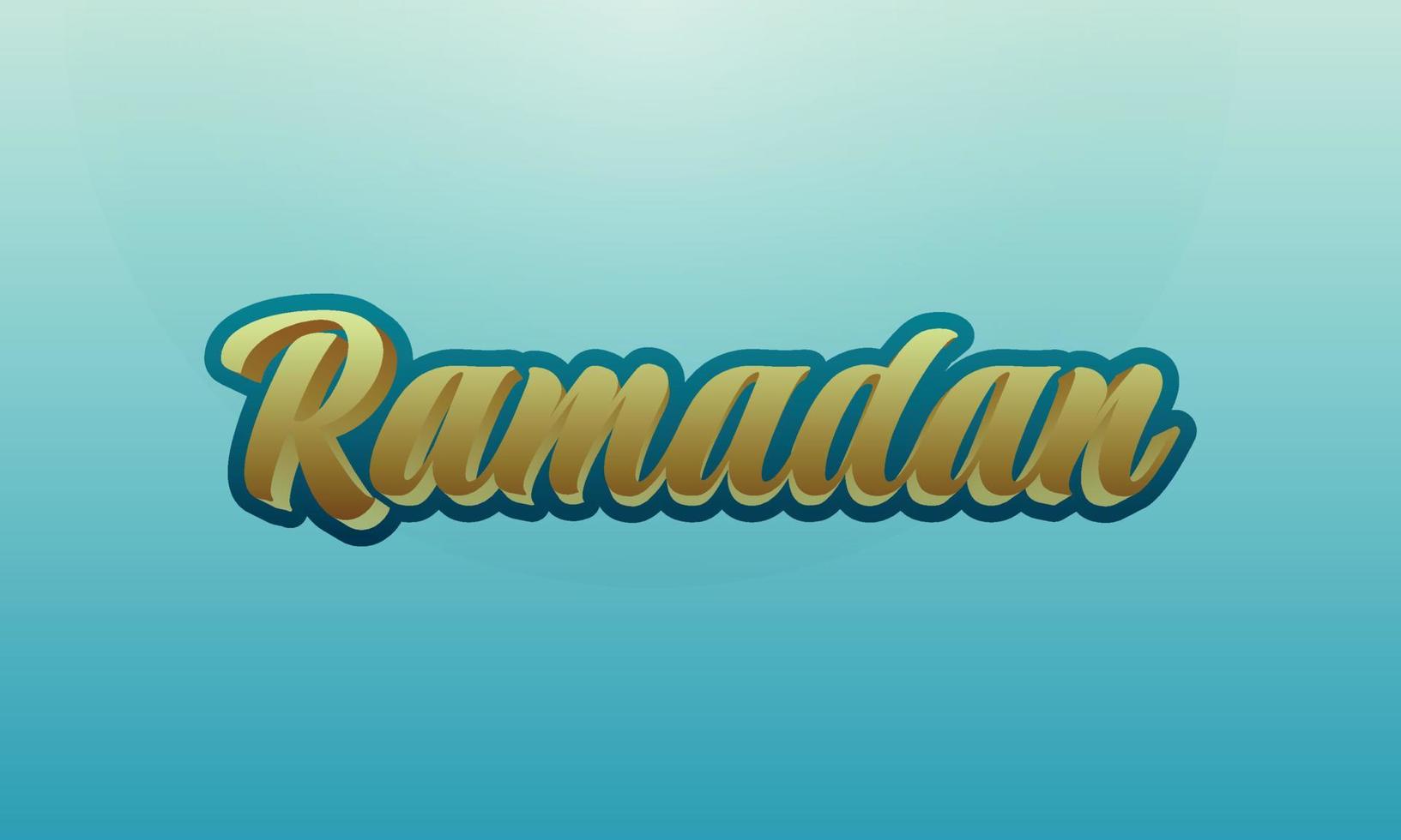 efecto de texto de ramadán vector