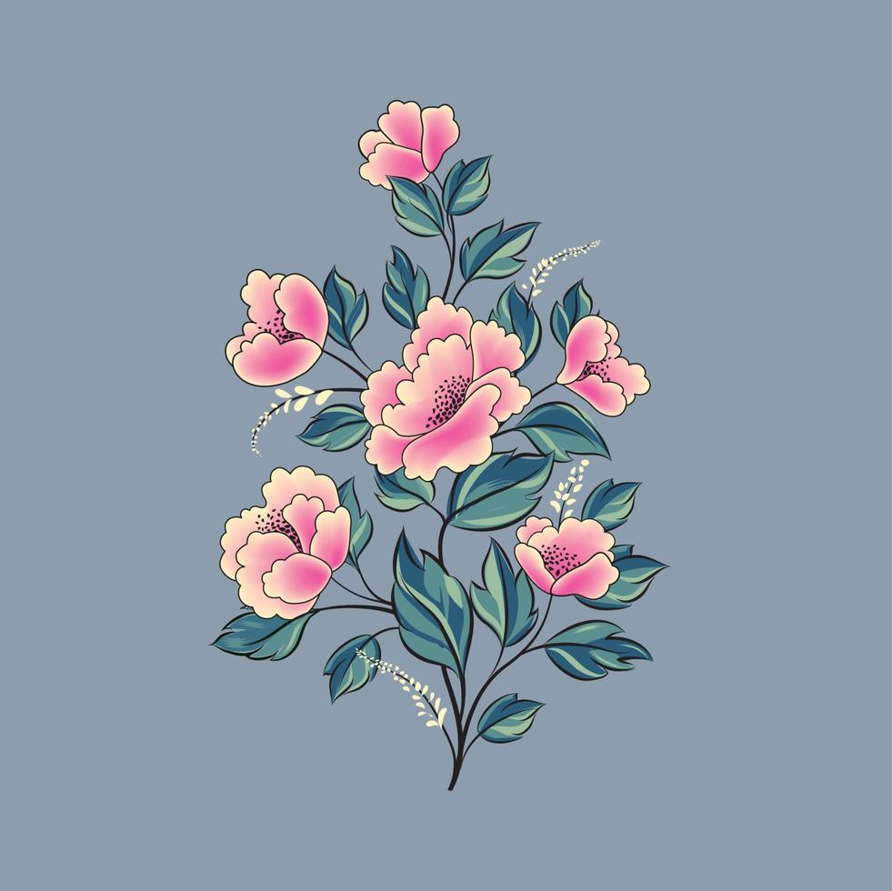 fondo floral. ramo de flores color de rosa aislado. florecer primavera floral diseño de tarjeta de felicitación vector