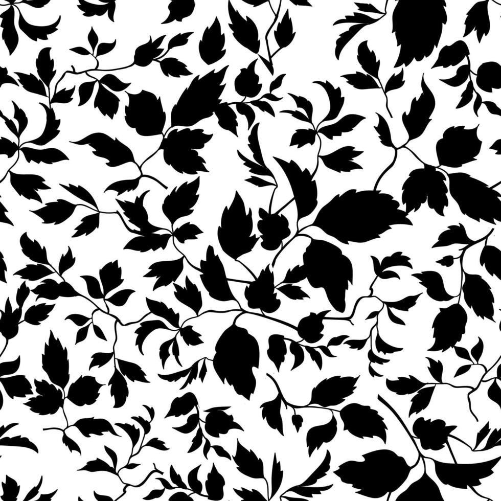 Floral seamless pattern. Branch with leaves ornament. Flourish nature garden textured background vector