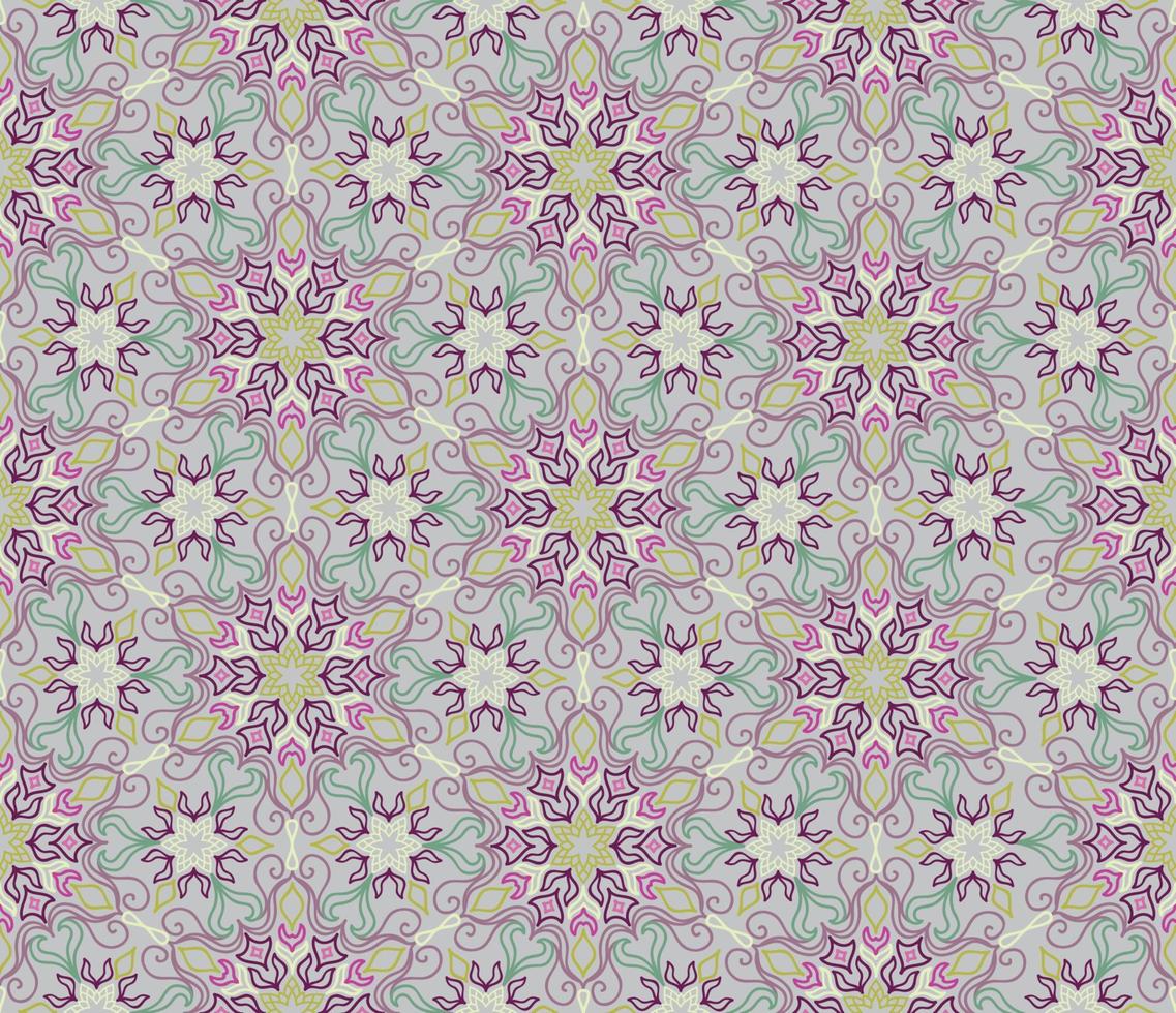 Abstract seamless pattern. Arabic line ornament with geometric shapes. vector