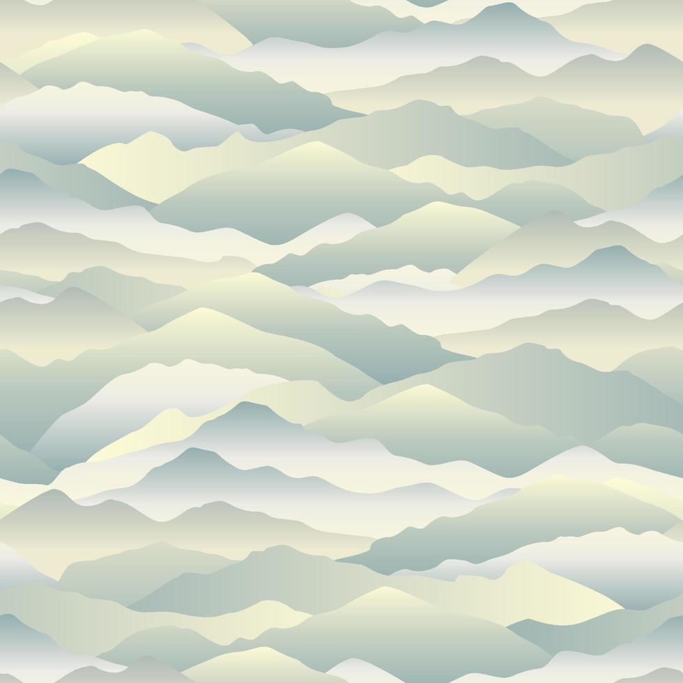 Abstract wave seamless pattern. Mountain skyline background. Landscape tile texture vector