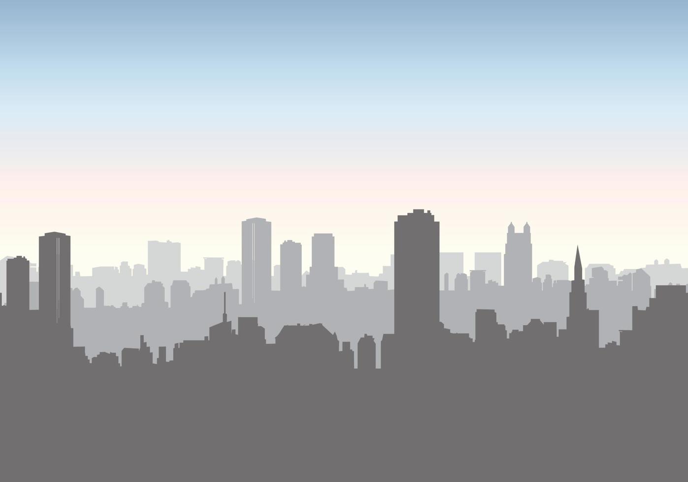 El horizonte de la ciudad. paisaje urbano con edificios y rascacielos. vista del paisaje urbano vector