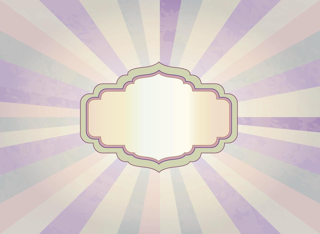 Beautiful label frame over beams retro old fashioned background vector