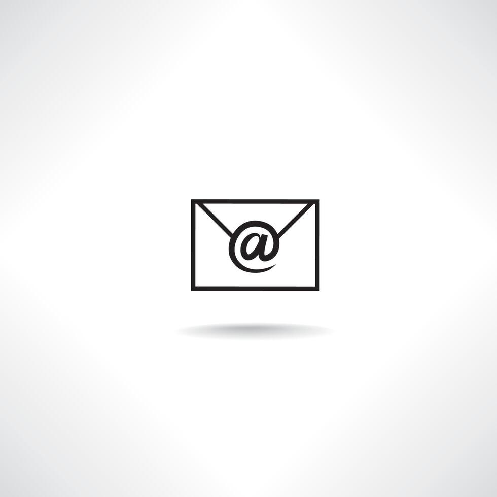 Mail sign. E-mail icon. Email letter symbol isolated with shadow vector