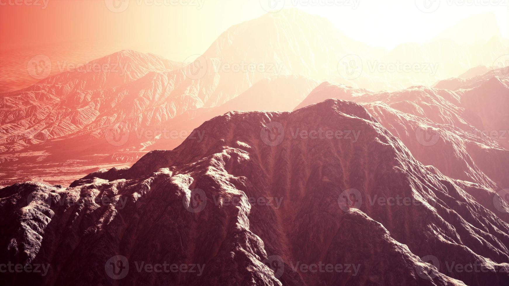 the sun rays illuminate the beautiful panorama of the Carpathian mountains photo