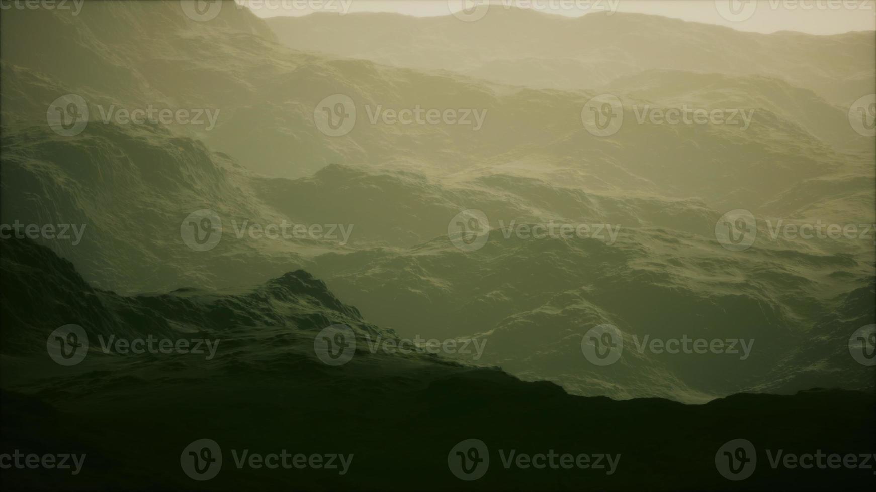 Cold misty autumn land in colorful shadows photo