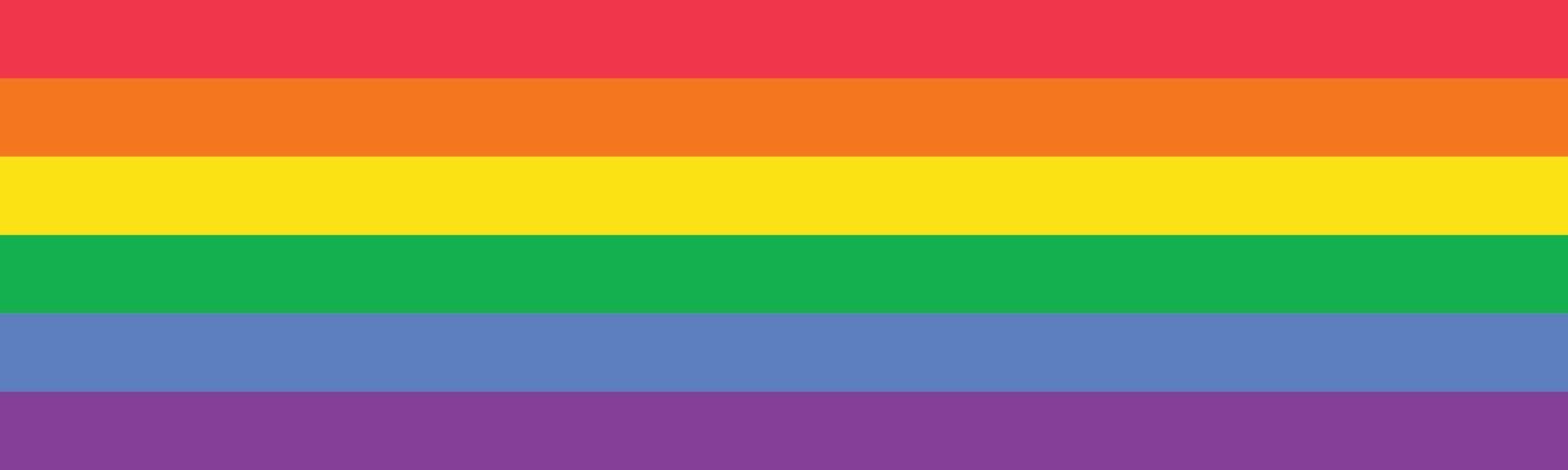 Horizontal long banner colored in rainbow LGBTQ gay pride flag colors. LGBTQ gay pride logo vector illustration. Background design for Pride Month.